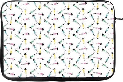 Stethoscoop Hoes / Tablet hoes 10 inch Neopreen Spuitjes - Stethoscoop Opberghoes  - Tablet Sleeve - Universeel - 10 inch