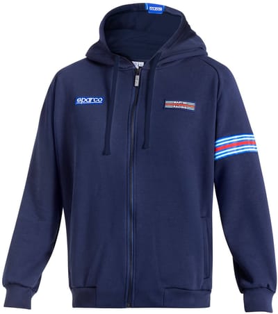 Sparco Martini Racing Full Zip Martini Racing MY25 Hoodie - Wit/Marineblauw