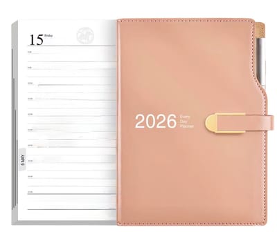 Agenda 2026 A5 Planner – Weekagenda, Dagelijks Dagboek, Kalender 2026, Notitieboek, Bullet Journal, Kladblok, Organisator, Schetsboek - Roze
