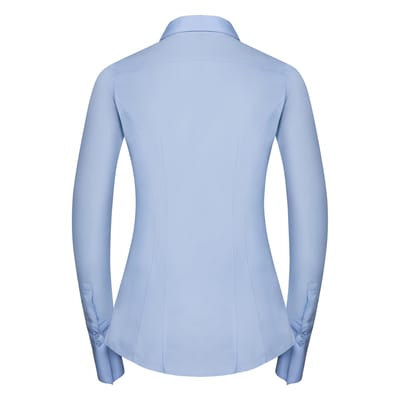 Russell Collection Dames/Dames Ultimate Stretch Slim Shirt met Lange Mouwen (Heldere lucht)