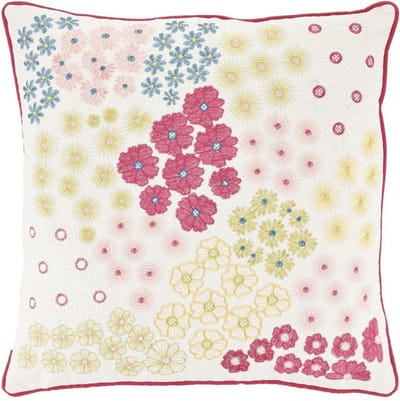 Dutch Decor VUELA - Sierkussen 45x45 cm - geborduurd - bloemen - meerkleurig - Inclusief binnenkussen
