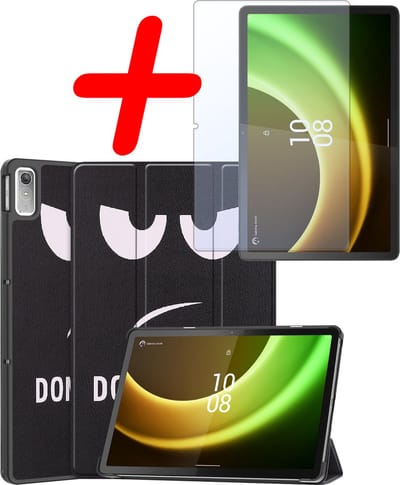 Hoesje Geschikt voor Lenovo Tab P11 (2e / 2nd Generatie) - Met Screenprotector - Trifold Bookcase - Hard Cover - Hardcover Book Case - Tablet Hoes - Don't Touch Me