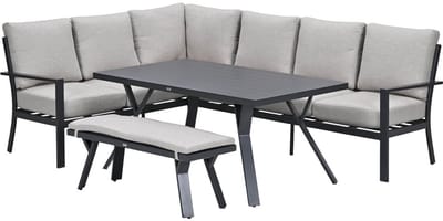 Garden Impressions Senja lounge dining set 4-delig links - sandstone