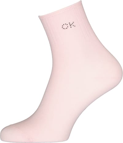 Calvin Klein damessokken Allison (1-pack) - enkelsokken met kristal logo - roze