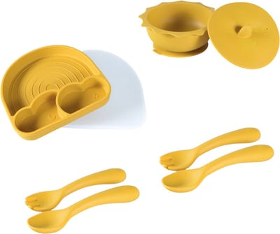 Sproudsy Serviesset Clouds - Kinderservies - Kraamcadeau - Baby - 4-delig - Mango