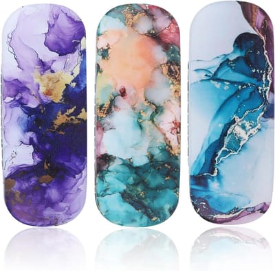 Set van 3 Harde Brilhoezen - Gepersonaliseerde Grote Hard Shell Brilcases voor Dames, Heren en Kinderen, Ideaal voor Bescherming en Draagbaarheid
