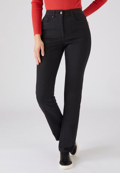 Damart - Jeans straight fit, Perfect Fit by Damart - Dames - Zwart - 52