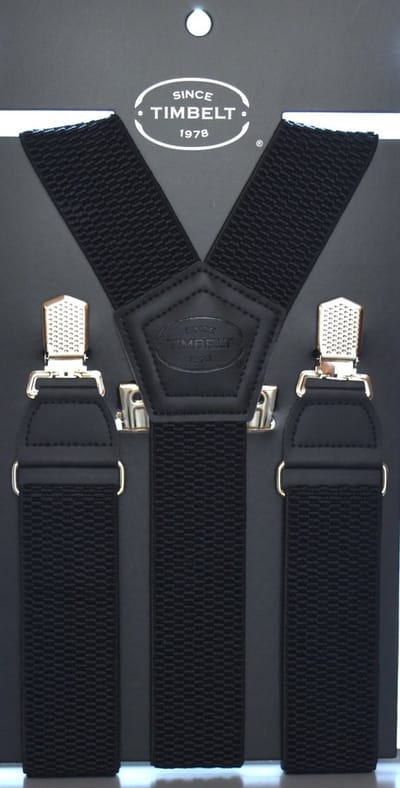 Timbelt Bretels Zwart - 4 Clips - Extra stevige Klem Clip - Elastische Bretels