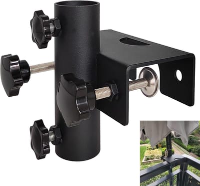 Heavy-duty parasolhouder – Verstelbare parasolklem – Parasolbeugel voor balkon, terras, reling, stoel en tafel