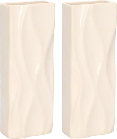 Gerimport Waterverdamper - 4x - wit - keramiek - 400 ml - radiatorbak luchtbevochtiger - 7 x 18,5 cm