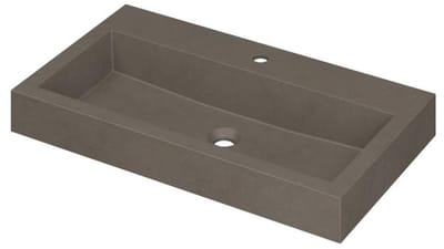 INK Momento Wastafel Quartz met 1 Kraangat - 800x450x90 mm - Quartz Beton
