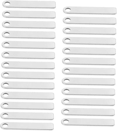 Graveerbare Tags - Naamplaatjes Sleutels - Items Identificeren - Roestvrij Staal - 25 Stuks - Zilverkleurig