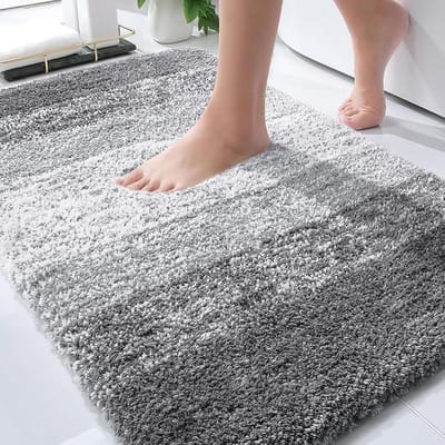 Badkamermat - Extra Zacht Absorberend Microfiber Badmat - Rubberen Antislip - Snel drogend Wasbaar - voor Badkamer, Douche - Grijs - 30x40cm - 1 Stuk