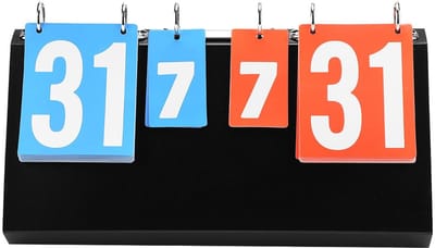 Dailygoods- Scorebord Draagbaar - 4-Cijferig Competitienotch - Tafeltennis/Basketbal/Badminton - Geschikt voor Sportactiviteiten - Duidelijk Leesbaar - Hoogwaardige Materialen - Telbord