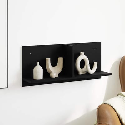 vidaXL - Wandkast - 70x16,5x30 - cm - bewerkt - hout - zwart
