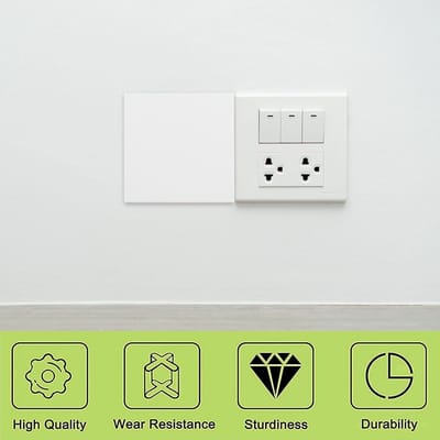 Dubbele afdekplaat wit voor stopcontacten en wandopeningen 120x120 mm set van 2