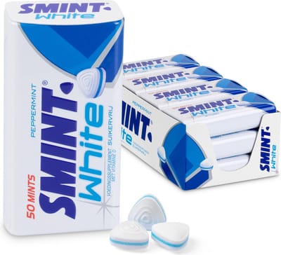 Smint White Peppermint - Frismakers - Suikervrij - Vitamine D - 1x12Stuks