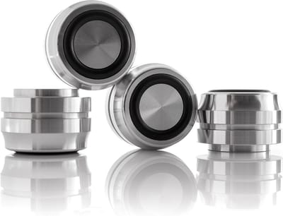 Aluminium Apparaatvoeten - Audio Dempers - Geluid Reduceren - Massief Aluminium - 33x22 mm - Zilver