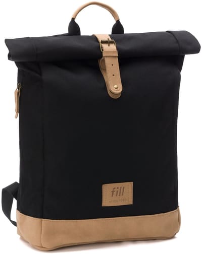 Luiertas rugzak Rolltop - 20L tot 25L - Inclusief verschoonmatje - zwart - fillikid