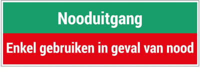 Nooduitgang enkel gebruiken in geval van nood sticker binnenzijde raam | 30 x 10 cm