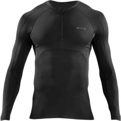 SKINS LONGSLEEVE TOP HALF ZIP BLACK - XXL