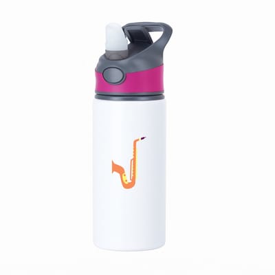 Hacebo® - Saxofoon waterfles met rietje roze - Muziek - Muzikanten - Instrument - blaasinstrument - muzikanten - water fles - 650ML
