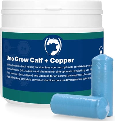 Excellent Uno Grow Calf + koper bolussen - 20 stuks - Optimalie Ontwikkeling voor Kalveren - Draagt bij aan het Instandhouden van Sterke Bloedvaten en het Kraakbeen
