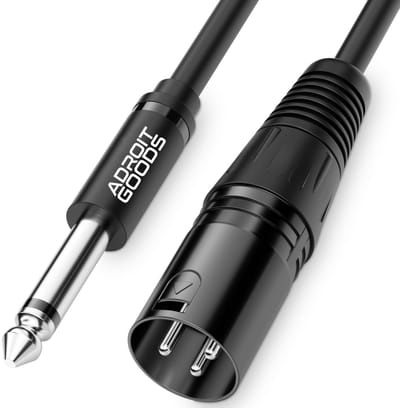 AdroitGoods 6.5mm jack mono naar XLR female kabel – Vergulde connectors – 1m