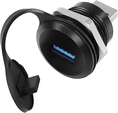 USB3.0 Mannelijke naar Vrouwelijke Schroefdraad Bevestiging Adapter - 5 Gbps Waterdichte Verbindingsoplossing voor Gegevensoverdracht en Opladen