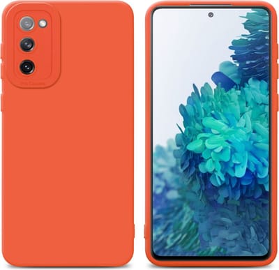 Cadorabo Hoesje geschikt voor Samsung Galaxy S20 FE in FLUID ORANJE - Beschermhoes gemaakt van flexibel TPU silicone Cover Fluid Case