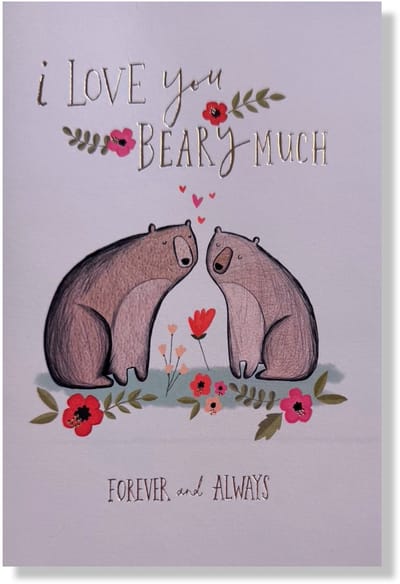 I Love You Beary Much! Valentijn / Liefde / Vriendschap Wenskaart - 12x17cm - Gevouwen Wenskaart inclusief envelop