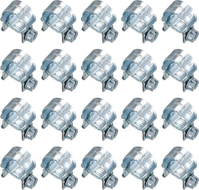 20 Stuks Mini Slangklemmen, Verstelbare Slangklemmen voor Brandstofleidingen en Uitlaatpijpen - Geschikt voor 13-15mm Slangen