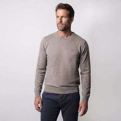 Je m'appelle Mannen Trui Met stretch - Beige - Maat M