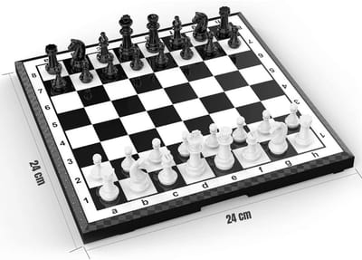 MIRA® Magnetisch Schaakbord - Schaakspel met schaakstukken - Reis Schaakset - Zwart/Wit - 24cm x 24cm x 1cm