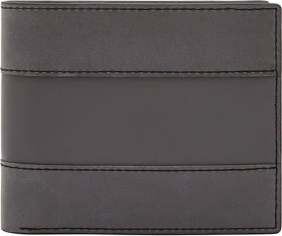 FOSSIL Leren Kaarthoes Everett Bifold Card Case Lead Gray Grijs