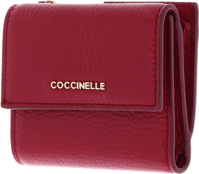 COCCINELLE Leren Portemonnee Metallic Soft Wallet Grained Leather Sangria (rood)paars