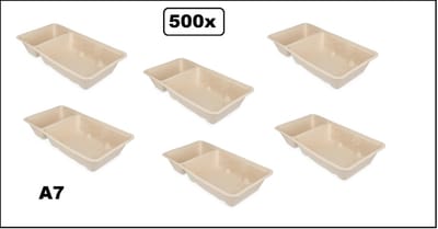 500x Frietbakje A7 met sausvak - suikerriet - friet patat bakje snack next generation carnaval festival thema feest