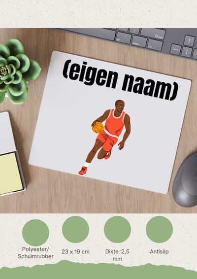 Akyol - basketbal man met eigen naam Muismat - Basketbal - iemand die op basketbal zit - sport - bal - wedstrijdsport - verjaardag cadeau - kado - 23 bij 19 cm