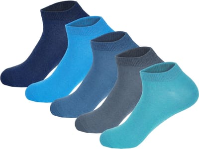 Blauwe sneakersokken | Ademend | Katoen | Merk: Gianvaglia | Maat: 35-40/ 41-46 | Dames & Heren | 5 Paar