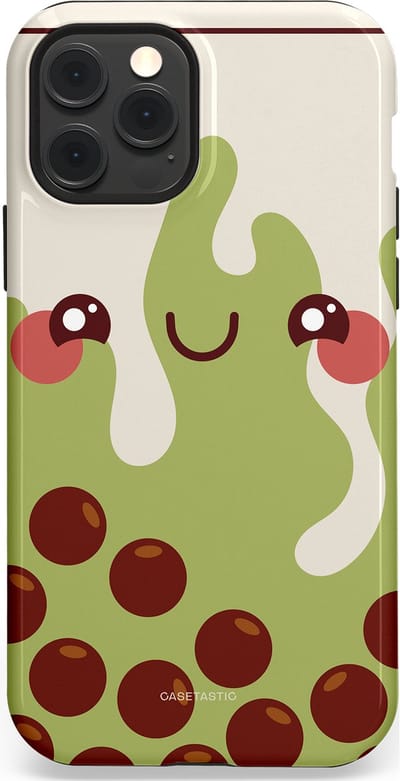 Casetastic Hoesje Geschikt voor Apple iPhone 12/12 Pro Magsafe - Stijlvolle Beschermende Duo-layer Case - Smeltende pistache bolletjes