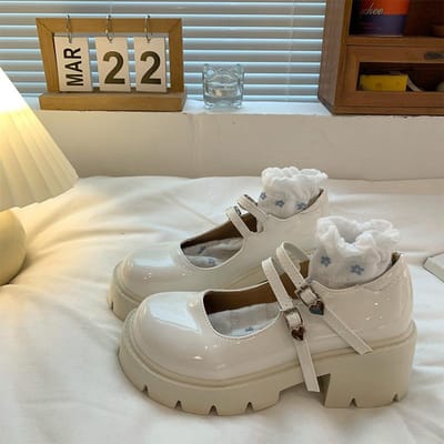 Zwarte Damesschoenen met Hoge Hakken van Klein Leer Jk Zomer met Rok Retro Frans Dikke Zool Mary Jane Enkelschoenen Britse Stijl 36 gray