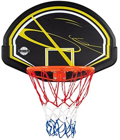 Basketbalbord voor binnen en buiten met wand- en deurbevestiging, zwart