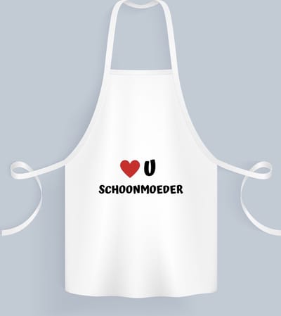Akyol - love u schoonmoeder Keukenschort - Schoonmoeder - de liefste schoonmoeder - moeder cadeautjes - moederdag - verjaardag - geschenk - kado - 82 bij 71 cm