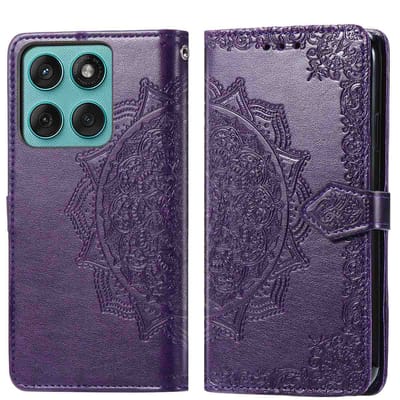 imoshion Hoesje - Geschikt voor Motorola Edge 60 Fusion - Mandala Bookcase - Paars