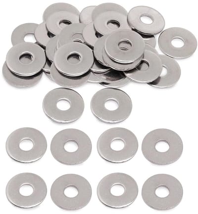Dailygoods- Sluitringen Set van 50 - Roestvrij Staal - M6 - Platte Sluitringen - DIN 125 - U-ringen - Roestbestendig - Wasmachines