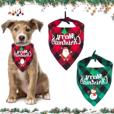 Persoonlijke Kerst Neckerchief voor Honden en Katten, Verstelbaar en Schattig, Geschikt voor Kleine, Middelgrote en Grote Huisdieren