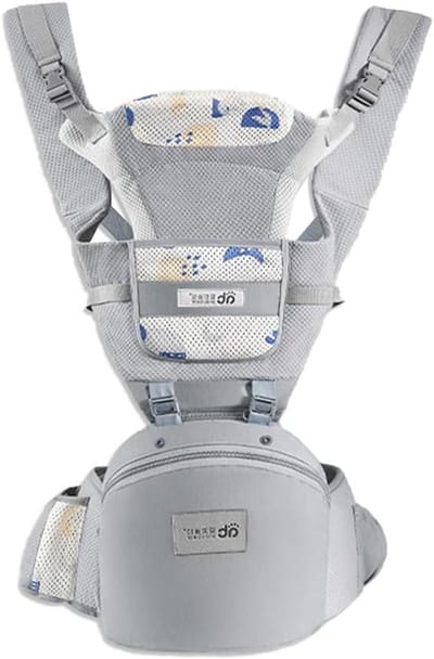 Draagzak met heupzitje - Baby drager - Comfortabel dragen - 3-in-1 ontwerp - 0-36 maanden - Grijs