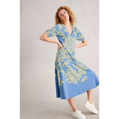 White Stuff Megan Jersey Dress Blue Print Taglia: 10 REGULAR | Abiti Midi Outlet | Donna | Blu