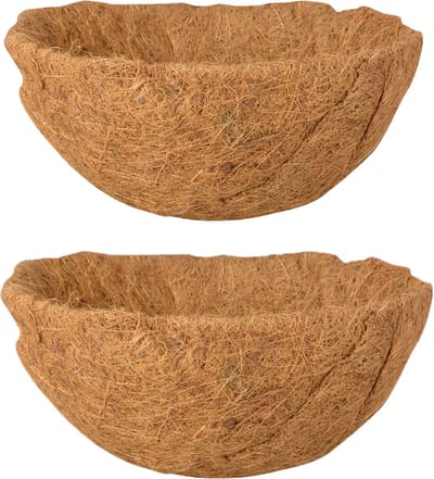 Esschert Design Voorgevormde inlegvel kokos voor hanging basket - 2x stuks - D30 cm - kokosinleggers / plantenbak van kokos