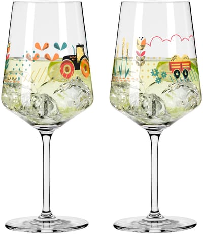 Ritzenhoff Cocktailglazen - Landbouw Design - 2 Stuks - Kristalglas - 544 ml - Voor Gin-Tonic, Aperol Spritz, Wijn en Meer - Geschikt voor de Vaatwasser